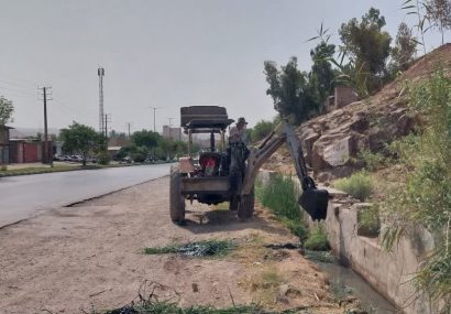 لایروبی محور اصلی منطقه نفتک به ریل‌وی به همت شهرداری مسجدسلیمان