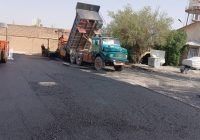 اجرای عملیات آسفالت محوطه مرکز بهداشت منطقه سالور توسط شهرداری مسجدسلیمان