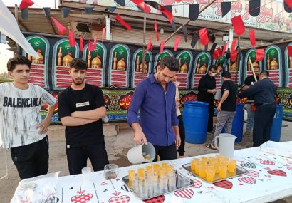 برپایی موکب هیئت محبین الرضا (ع) در منطقه بی بیان مسجدسلیمان