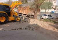 اجرای عملیات نخالهبرداری در نقاط مختلف شهری توسط شهرداری مسجدسلیمان