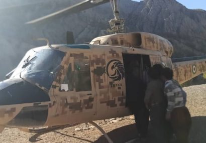 عملیات موفق اورژانس هوایی مسجدسلیمان برای نجات مصدوم سقوط از ارتفاع در ارتفاعات اندیکا