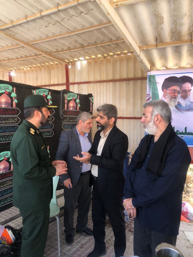 برپایی ایستگاه صلواتی مرکز آموزش فنی و حرفه‌ای مسجدسلیمان در مراسم تشییع و تدفین شهید گمنام