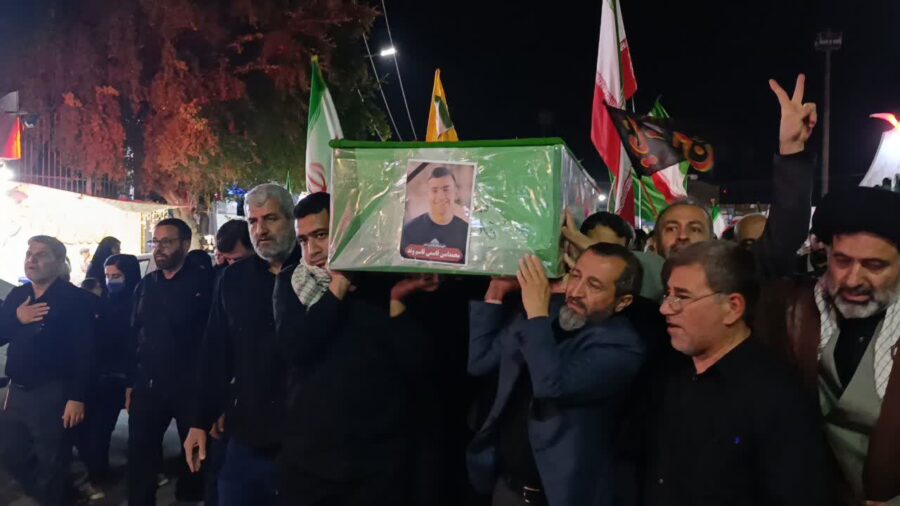 مراسم تشییع پیکر مطهر شهید محمد امین قاسمی قاسموند در مسجدسلیمان برگزار شد