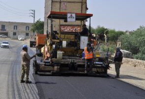 محور دو راه بی‌بیان تا خواجه‌آباد زیر پوشش آسفالت قرار گرفت
