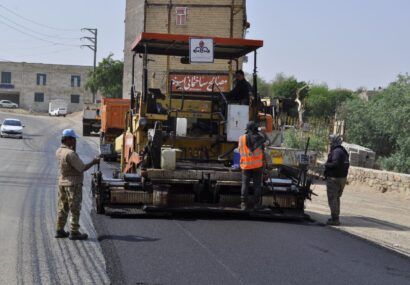 محور دو راه بی‌بیان تا خواجه‌آباد زیر پوشش آسفالت قرار گرفت