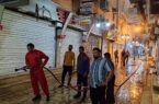 خدمات شهری و آتش‌نشانی شهرداری مسجدسلیمان پای کار پاکیزگی کوچه پزشکان