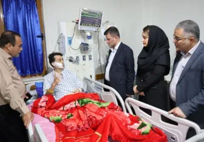 عیادت فرماندار مسجدسلیمان از دکتر داریوش جلیلی و تاکید بر برخورد قاطع با عامل حادثه