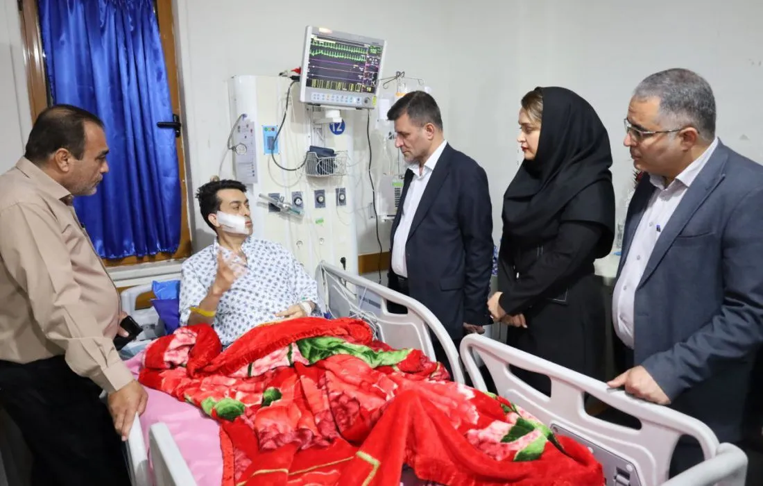 عیادت فرماندار مسجدسلیمان از دکتر داریوش جلیلی و تاکید بر برخورد قاطع با عامل حادثه